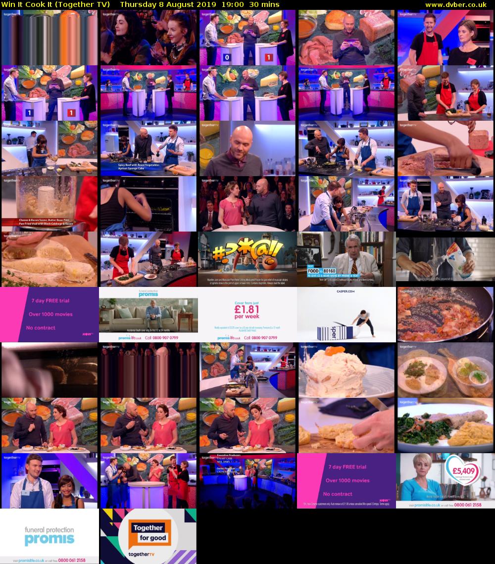 Win It Cook It (Together TV) Thursday 8 August 2019 19:00 - 19:30