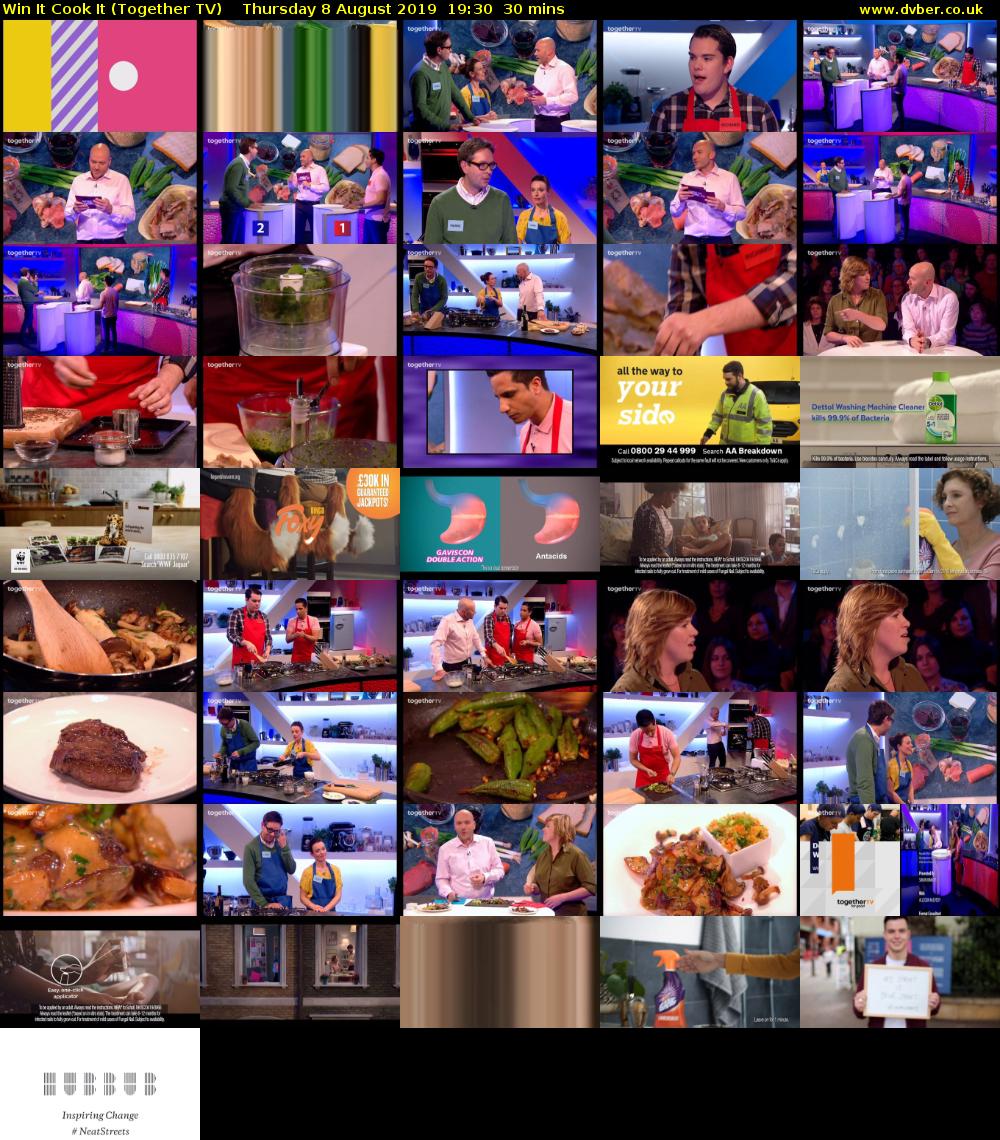 Win It Cook It (Together TV) Thursday 8 August 2019 19:30 - 20:00