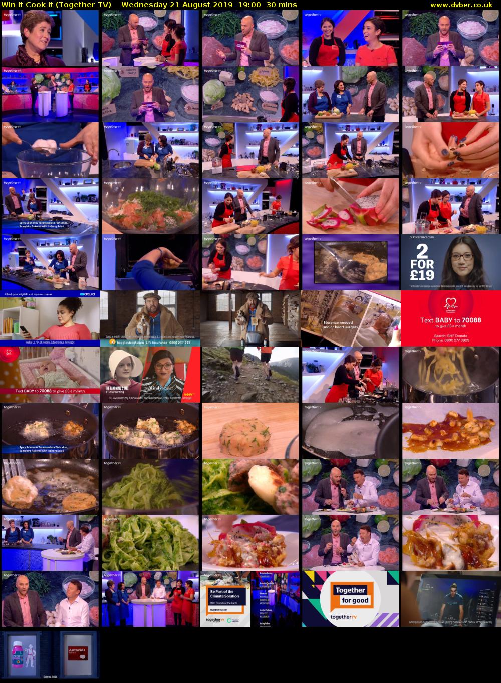 Win It Cook It (Together TV) Wednesday 21 August 2019 19:00 - 19:30