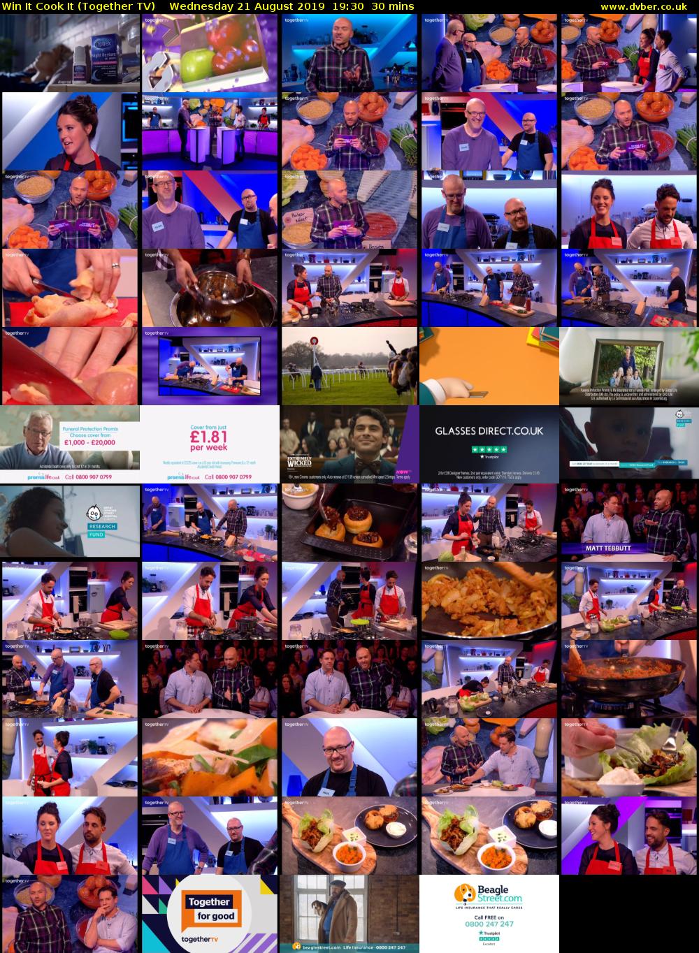 Win It Cook It (Together TV) Wednesday 21 August 2019 19:30 - 20:00