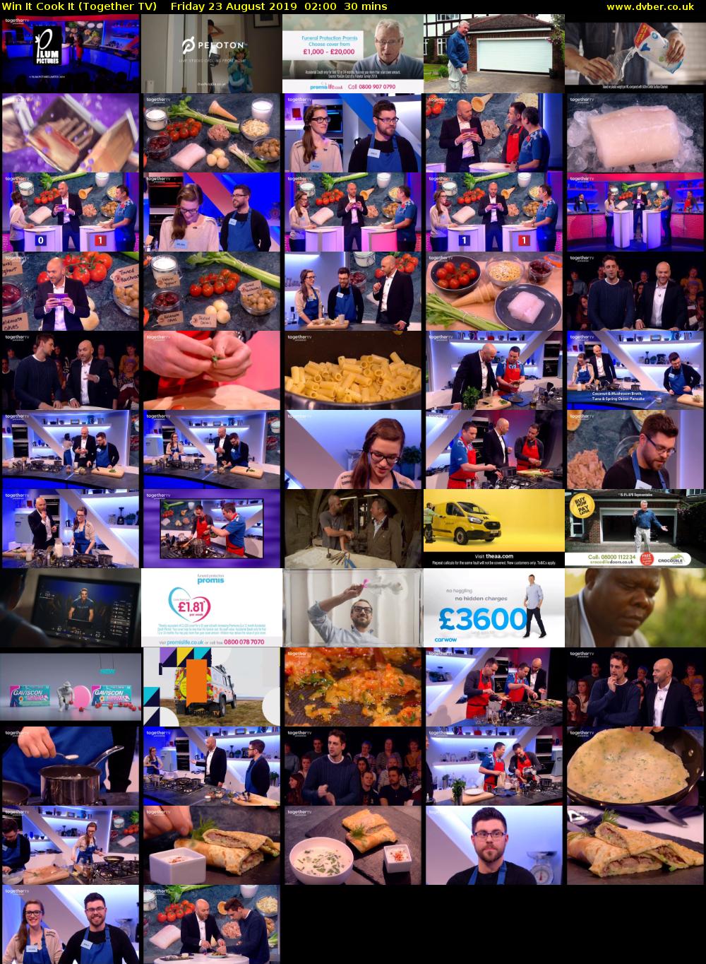 Win It Cook It (Together TV) Friday 23 August 2019 02:00 - 02:30