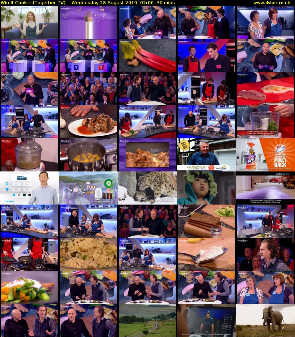 Win It Cook It (Together TV) Wednesday 28 August 2019 02:00 - 02:30