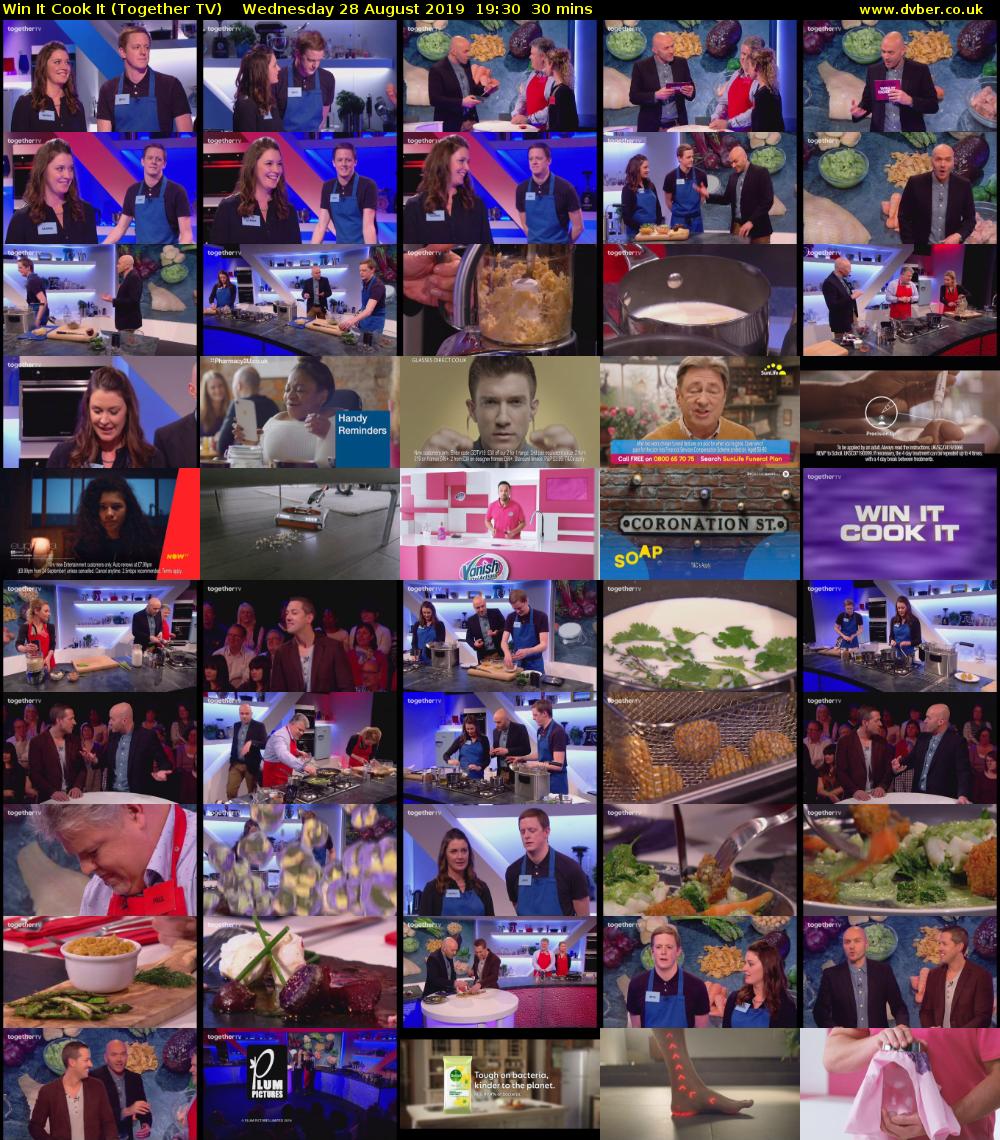 Win It Cook It (Together TV) Wednesday 28 August 2019 19:30 - 20:00