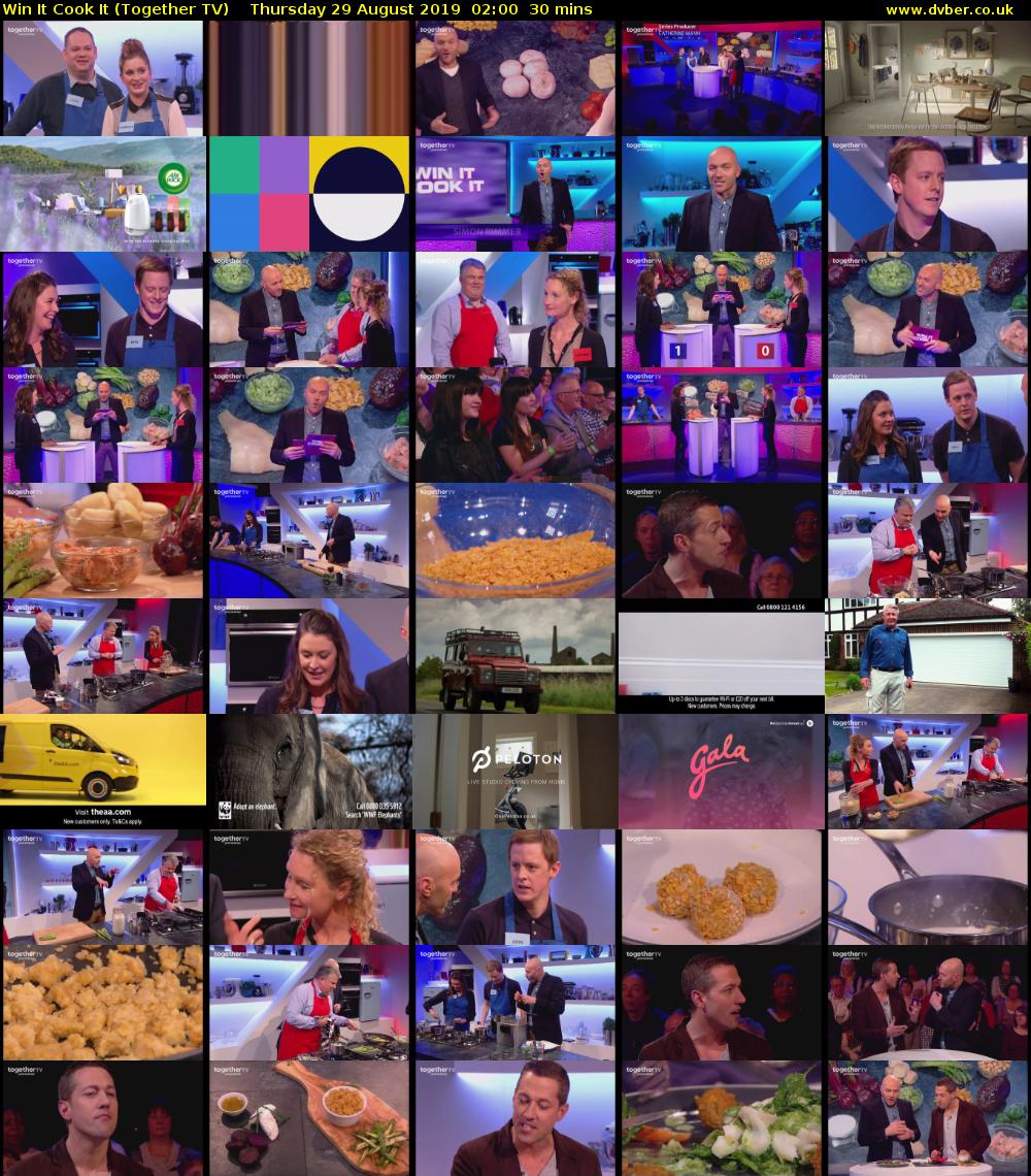 Win It Cook It (Together TV) Thursday 29 August 2019 02:00 - 02:30