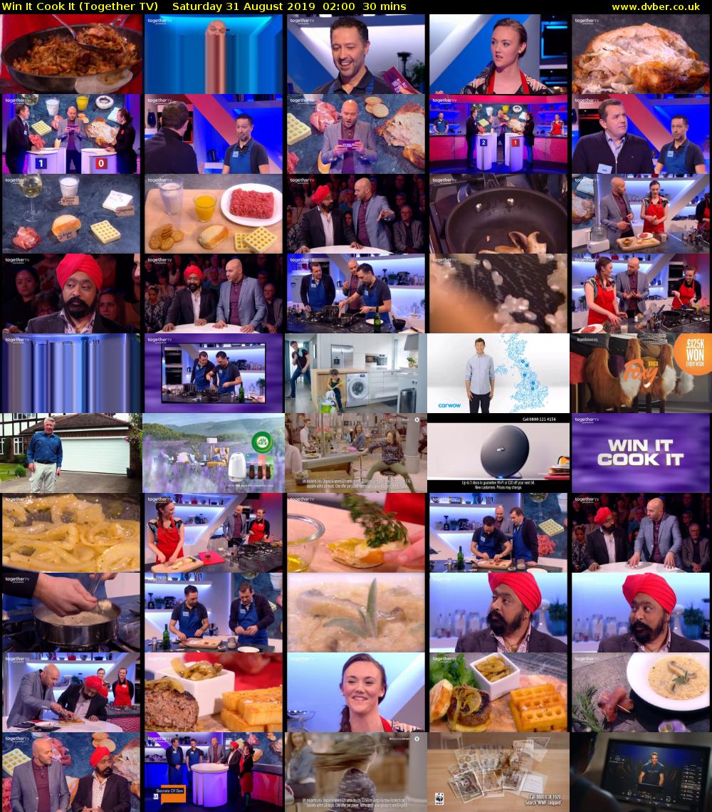 Win It Cook It (Together TV) Saturday 31 August 2019 02:00 - 02:30