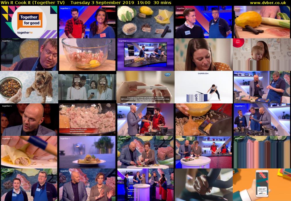 Win It Cook It (Together TV) Tuesday 3 September 2019 19:00 - 19:30