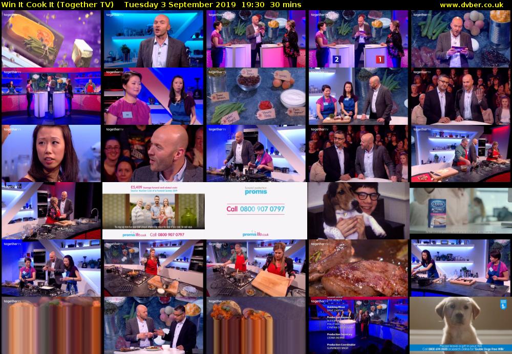 Win It Cook It (Together TV) Tuesday 3 September 2019 19:30 - 20:00