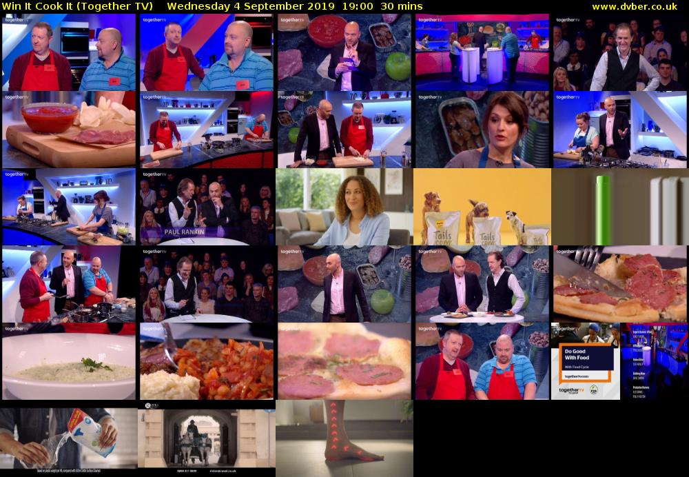 Win It Cook It (Together TV) Wednesday 4 September 2019 19:00 - 19:30