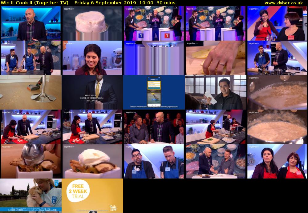 Win It Cook It (Together TV) Friday 6 September 2019 19:00 - 19:30