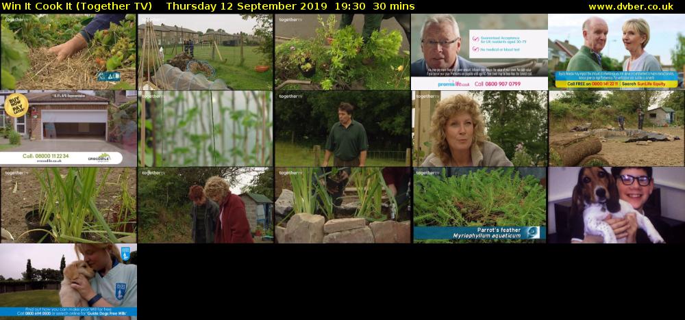 Win It Cook It (Together TV) Thursday 12 September 2019 19:30 - 20:00