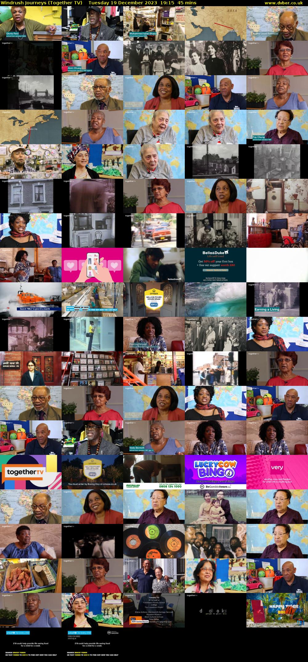 Windrush Journeys (Together TV) Tuesday 19 December 2023 19:15 - 20:00