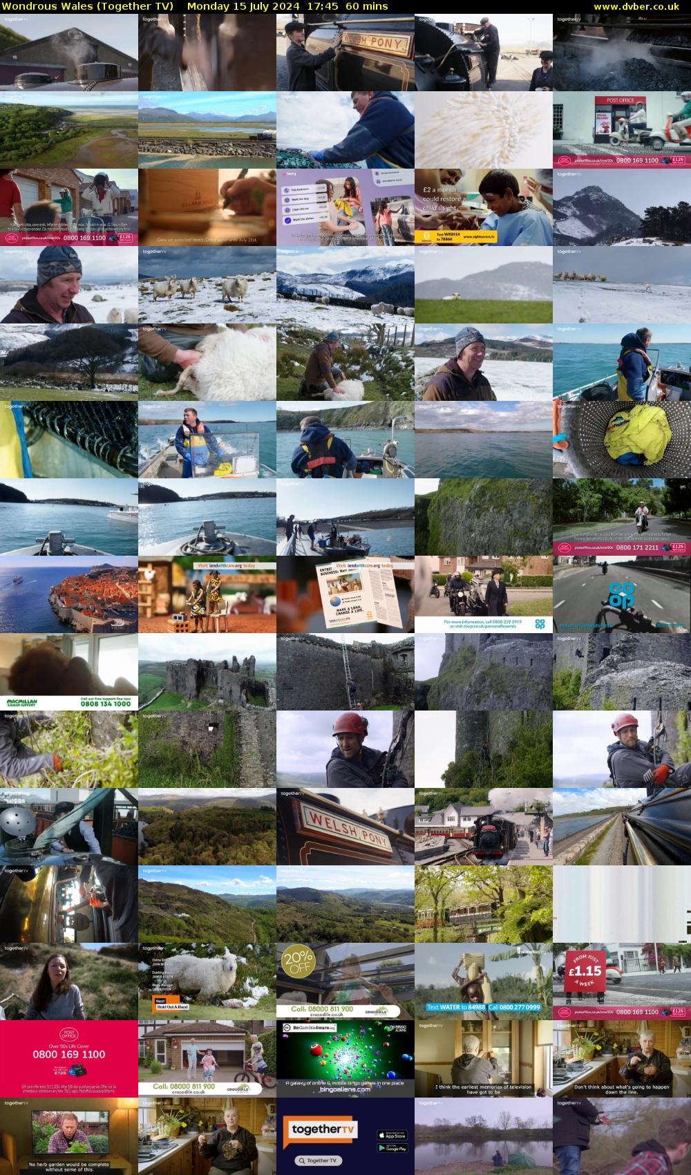Wondrous Wales (Together TV) Monday 15 July 2024 17:45 - 18:45