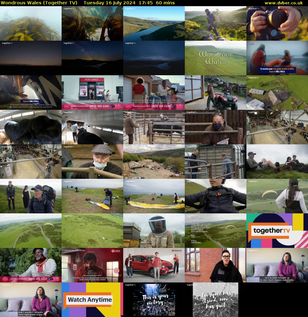 Wondrous Wales (Together TV) Tuesday 16 July 2024 17:45 - 18:45