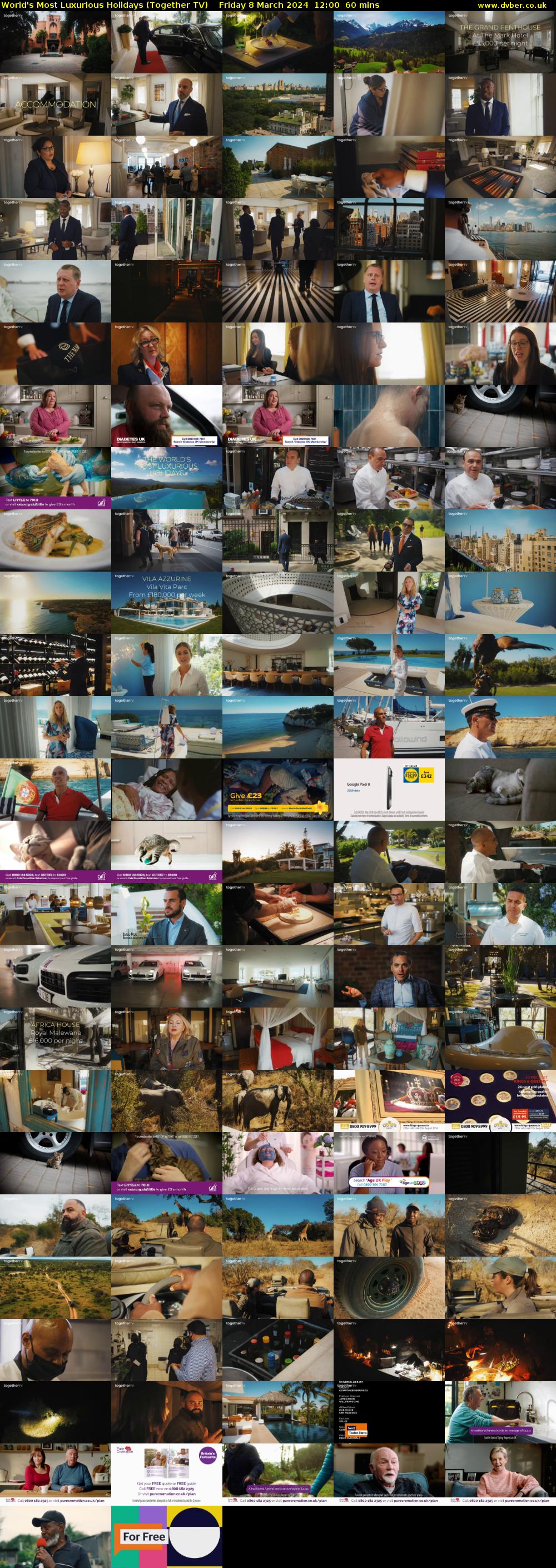 World's Most Luxurious Holidays (Together TV) Friday 8 March 2024 12:00 - 13:00