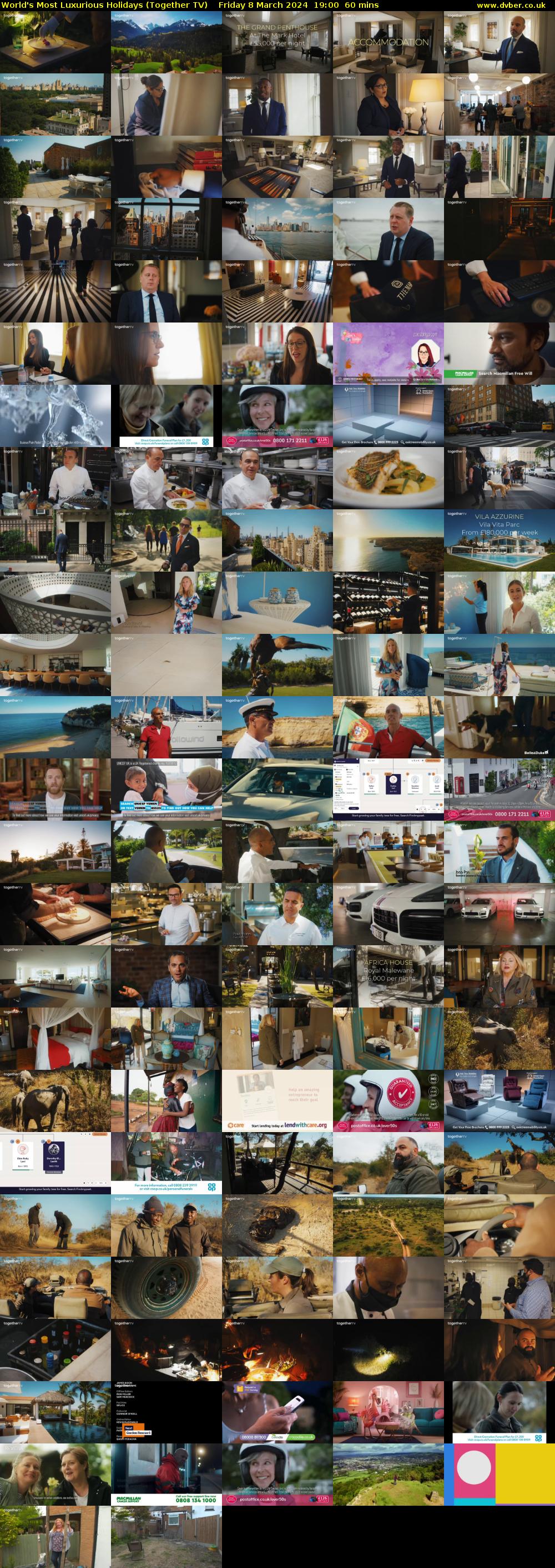 World's Most Luxurious Holidays (Together TV) Friday 8 March 2024 19:00 - 20:00