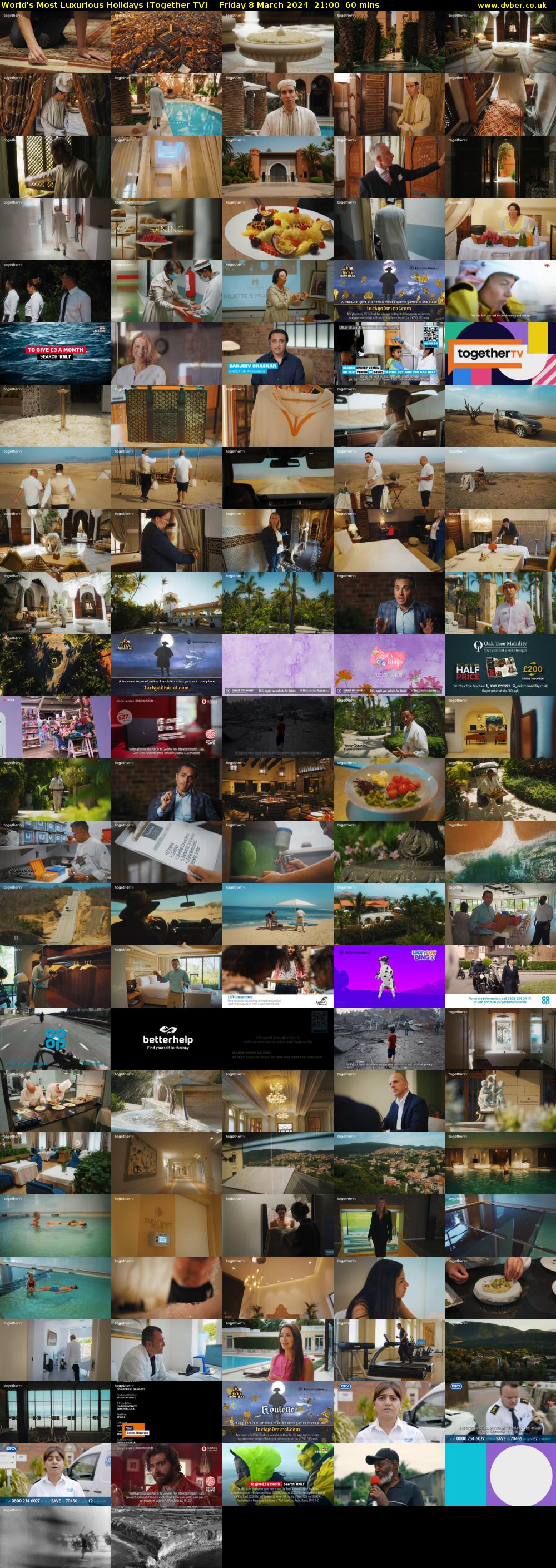 World's Most Luxurious Holidays (Together TV) Friday 8 March 2024 21:00 - 22:00