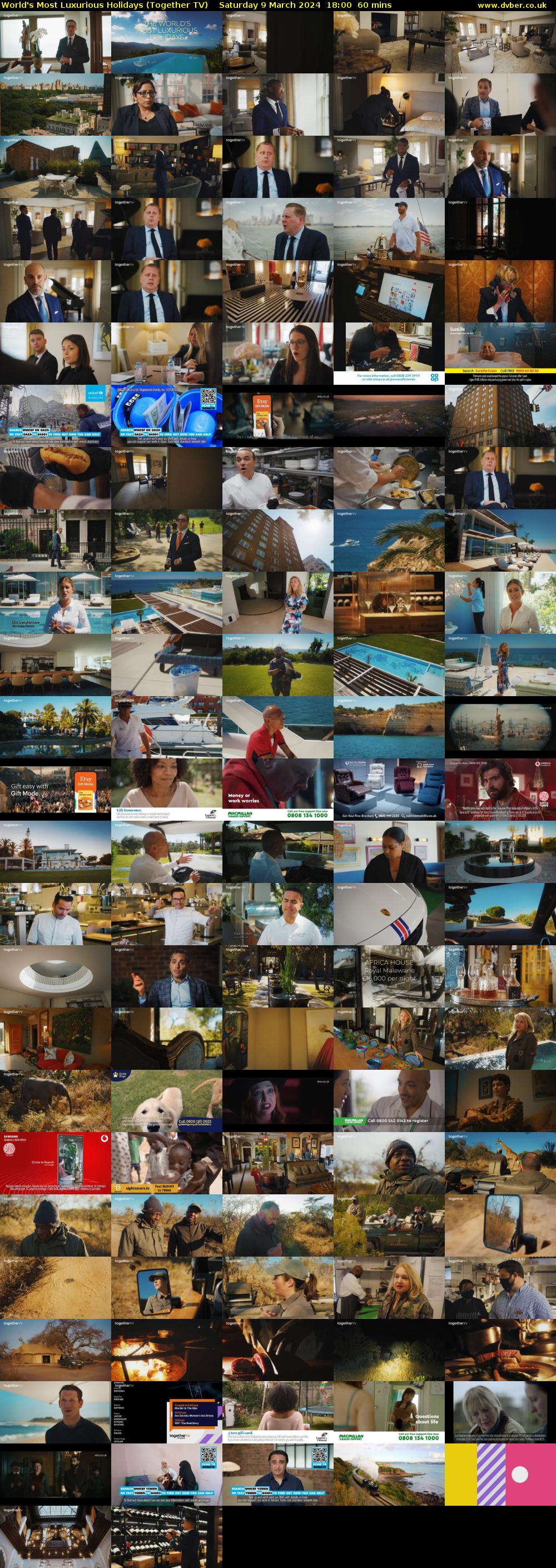 World's Most Luxurious Holidays (Together TV) Saturday 9 March 2024 18:00 - 19:00