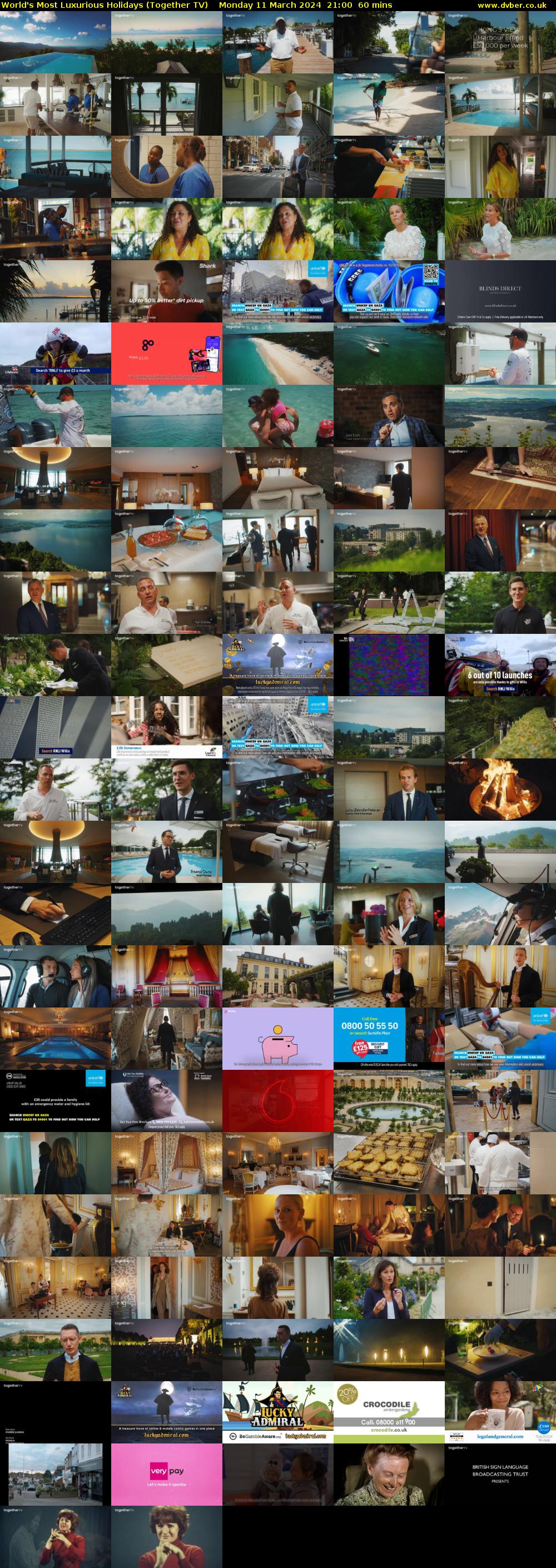 World's Most Luxurious Holidays (Together TV) Monday 11 March 2024 21:00 - 22:00