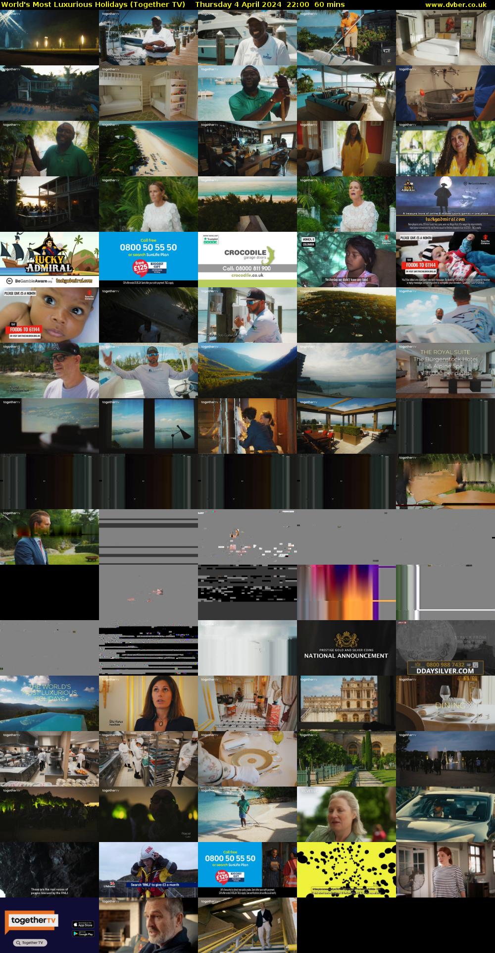 World's Most Luxurious Holidays (Together TV) Thursday 4 April 2024 22:00 - 23:00