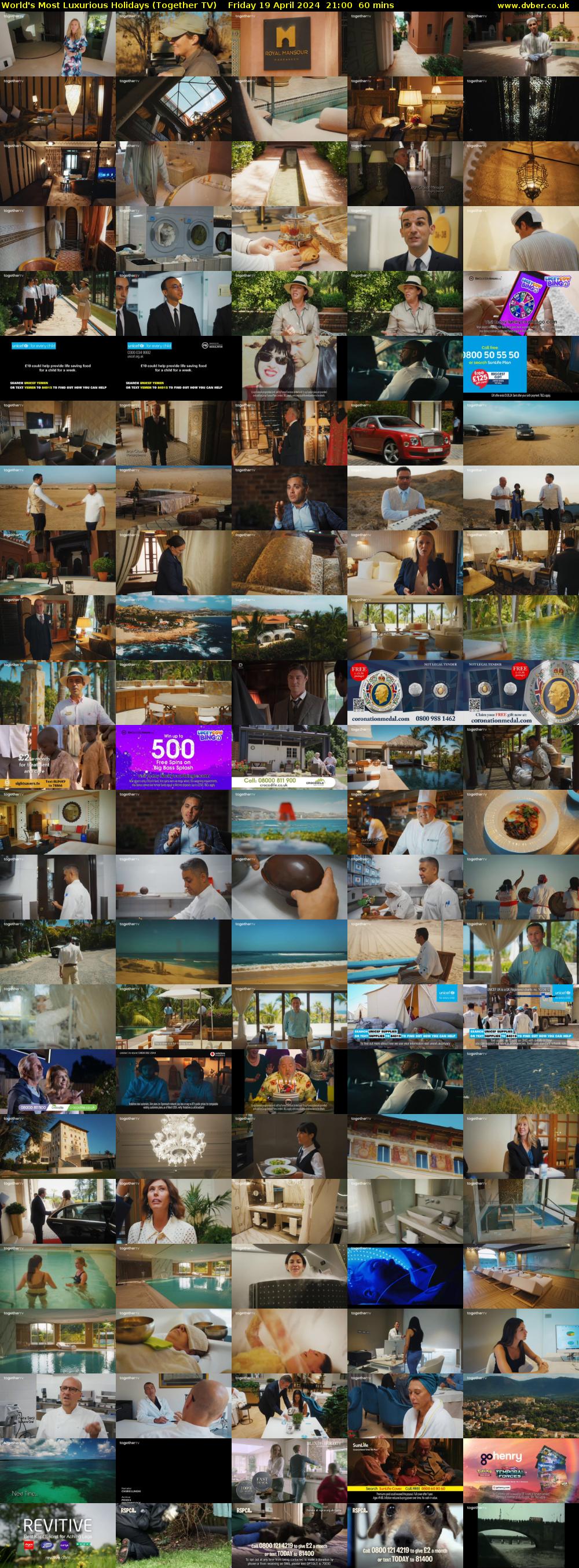 World's Most Luxurious Holidays (Together TV) Friday 19 April 2024 21:00 - 22:00