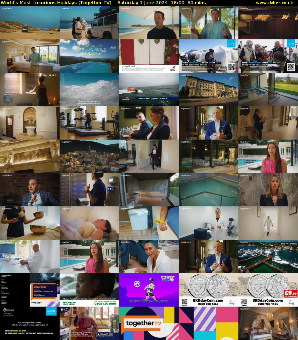 World's Most Luxurious Holidays (Together TV) Saturday 1 June 2024 18:00 - 19:00