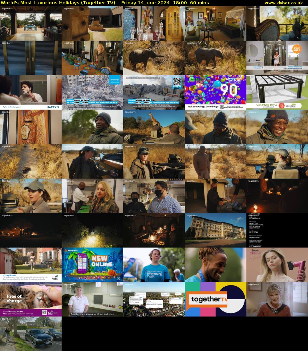 World's Most Luxurious Holidays (Together TV) Friday 14 June 2024 18:00 - 19:00