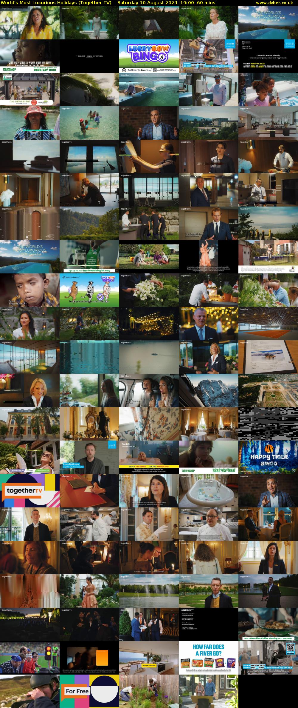 World's Most Luxurious Holidays (Together TV) Saturday 10 August 2024 19:00 - 20:00