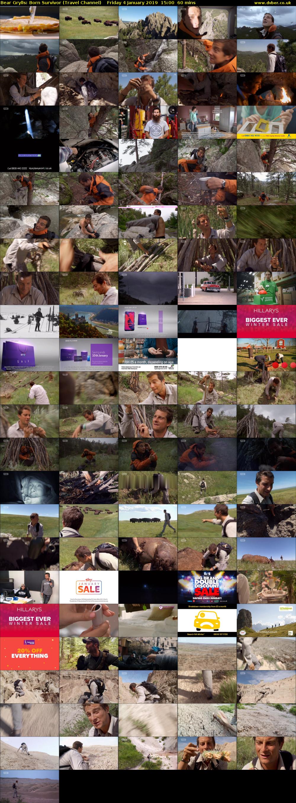 Bear Grylls: Born Survivor (Travel Channel) Friday 4 January 2019 15:00 - 16:00