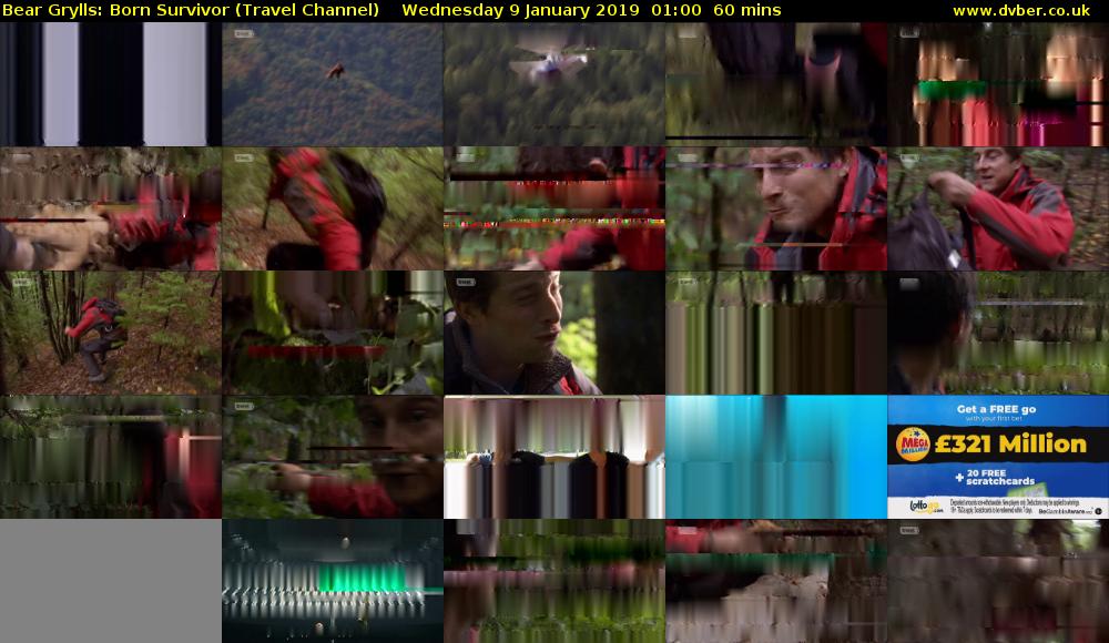 Bear Grylls: Born Survivor (Travel Channel) Wednesday 9 January 2019 01:00 - 02:00