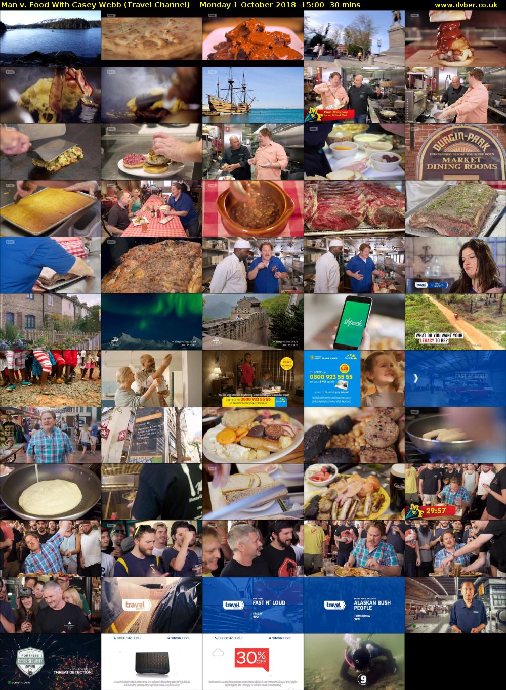 Man v. Food With Casey Webb (Travel Channel) Monday 1 October 2018 15:00 - 15:30