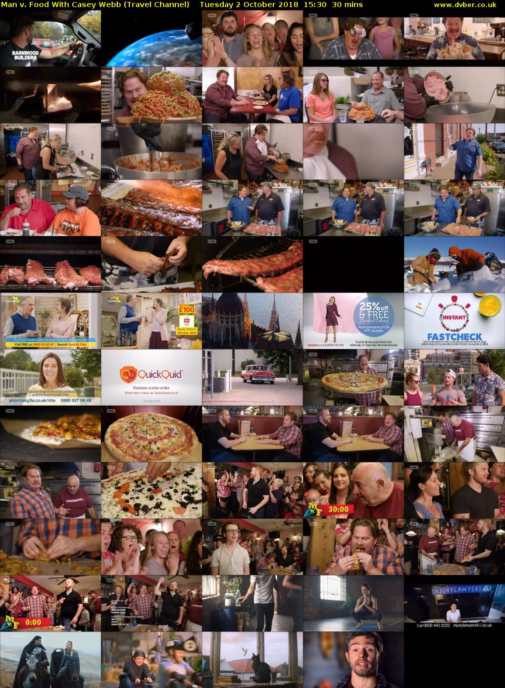 Man v. Food With Casey Webb (Travel Channel) Tuesday 2 October 2018 15:30 - 16:00