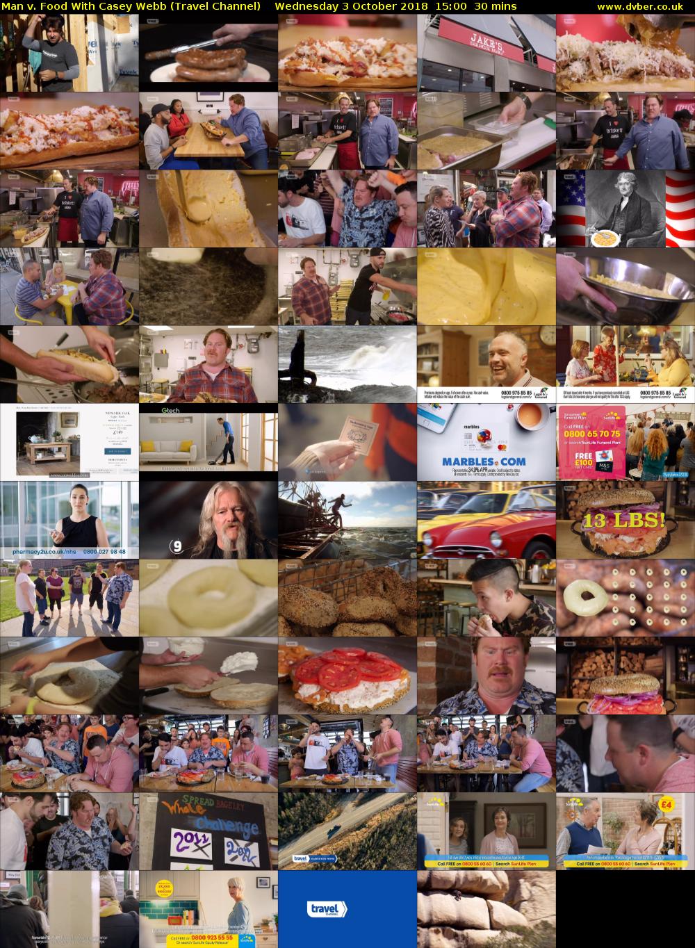 Man v. Food With Casey Webb (Travel Channel) Wednesday 3 October 2018 15:00 - 15:30