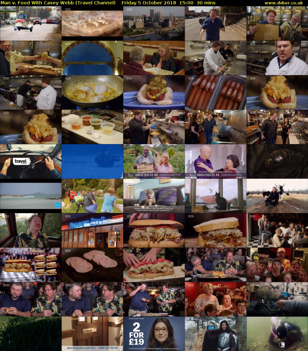 Man v. Food With Casey Webb (Travel Channel) Friday 5 October 2018 15:00 - 15:30