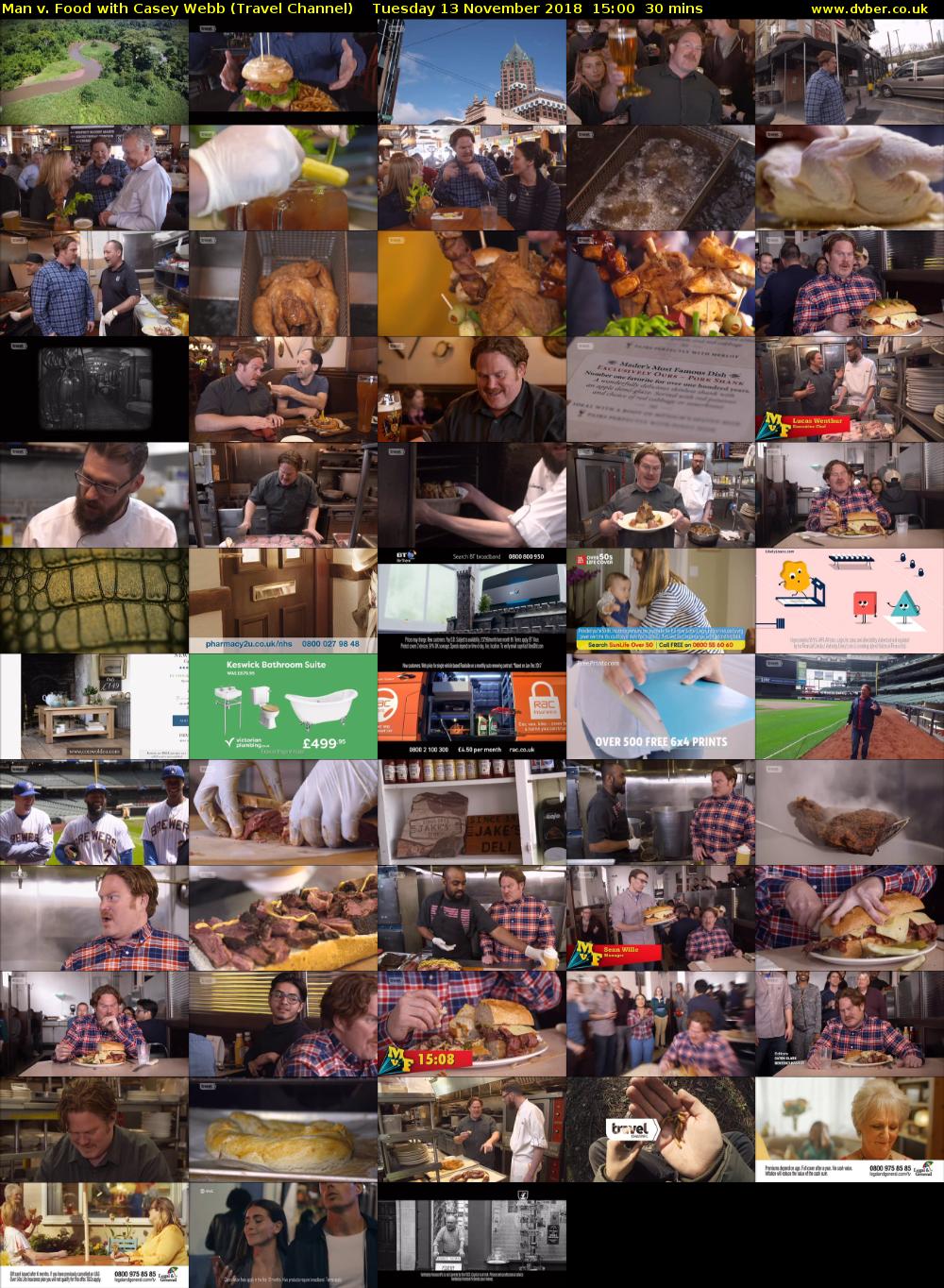 Man v. Food with Casey Webb (Travel Channel) Tuesday 13 November 2018 15:00 - 15:30