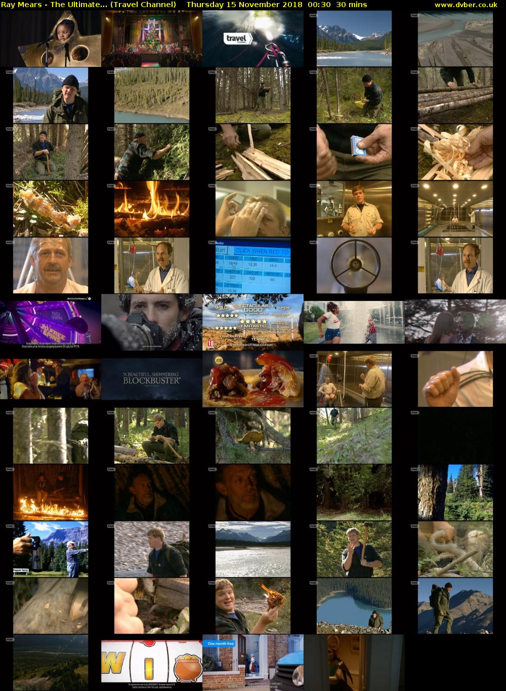 Ray Mears - The Ultimate... (Travel Channel) Thursday 15 November 2018 00:30 - 01:00