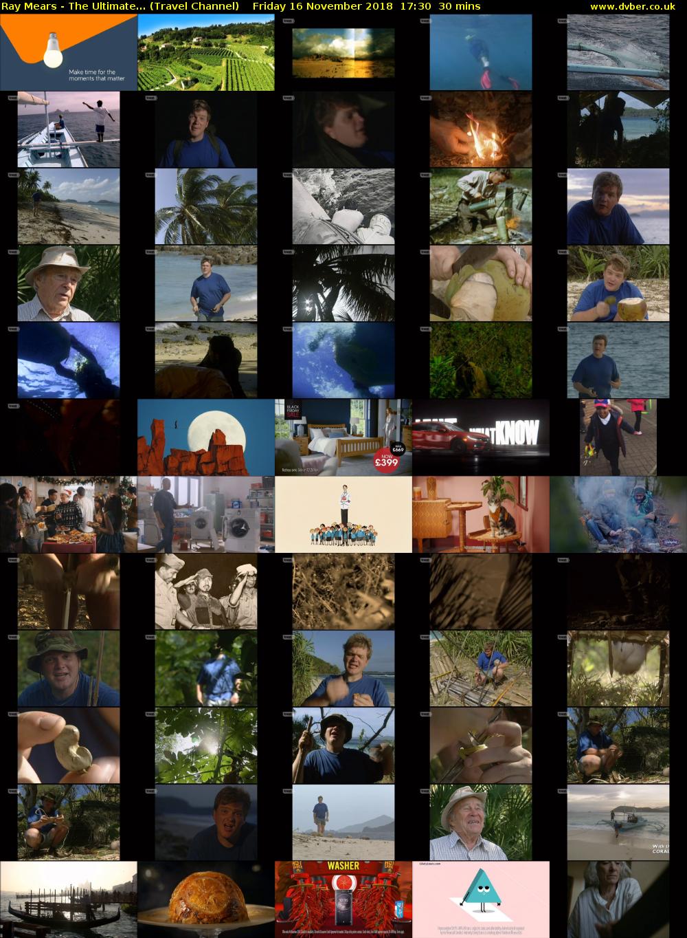 Ray Mears - The Ultimate... (Travel Channel) Friday 16 November 2018 17:30 - 18:00
