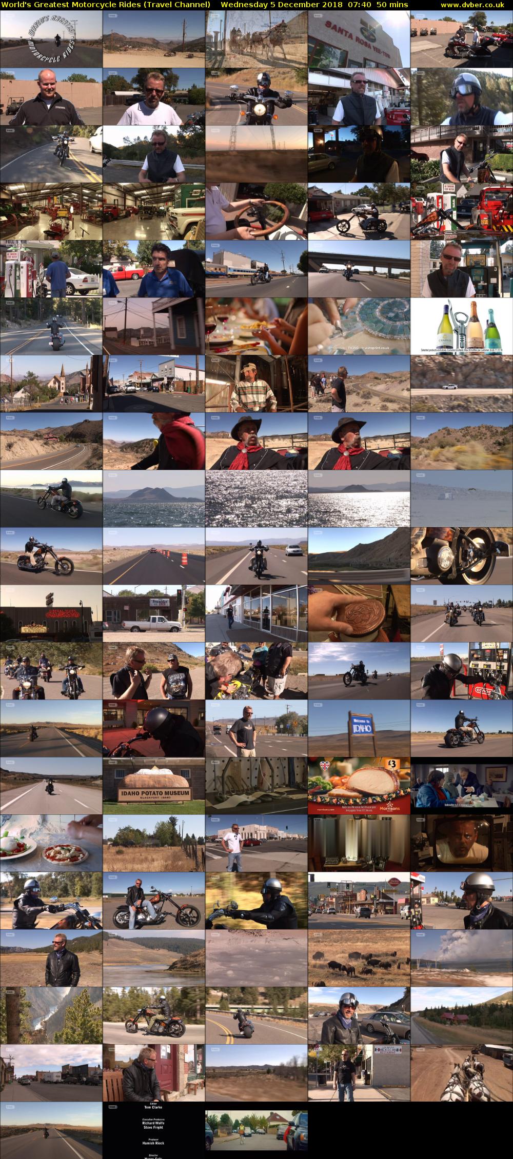 World's Greatest Motorcycle Rides (Travel Channel) Wednesday 5 December 2018 07:40 - 08:30