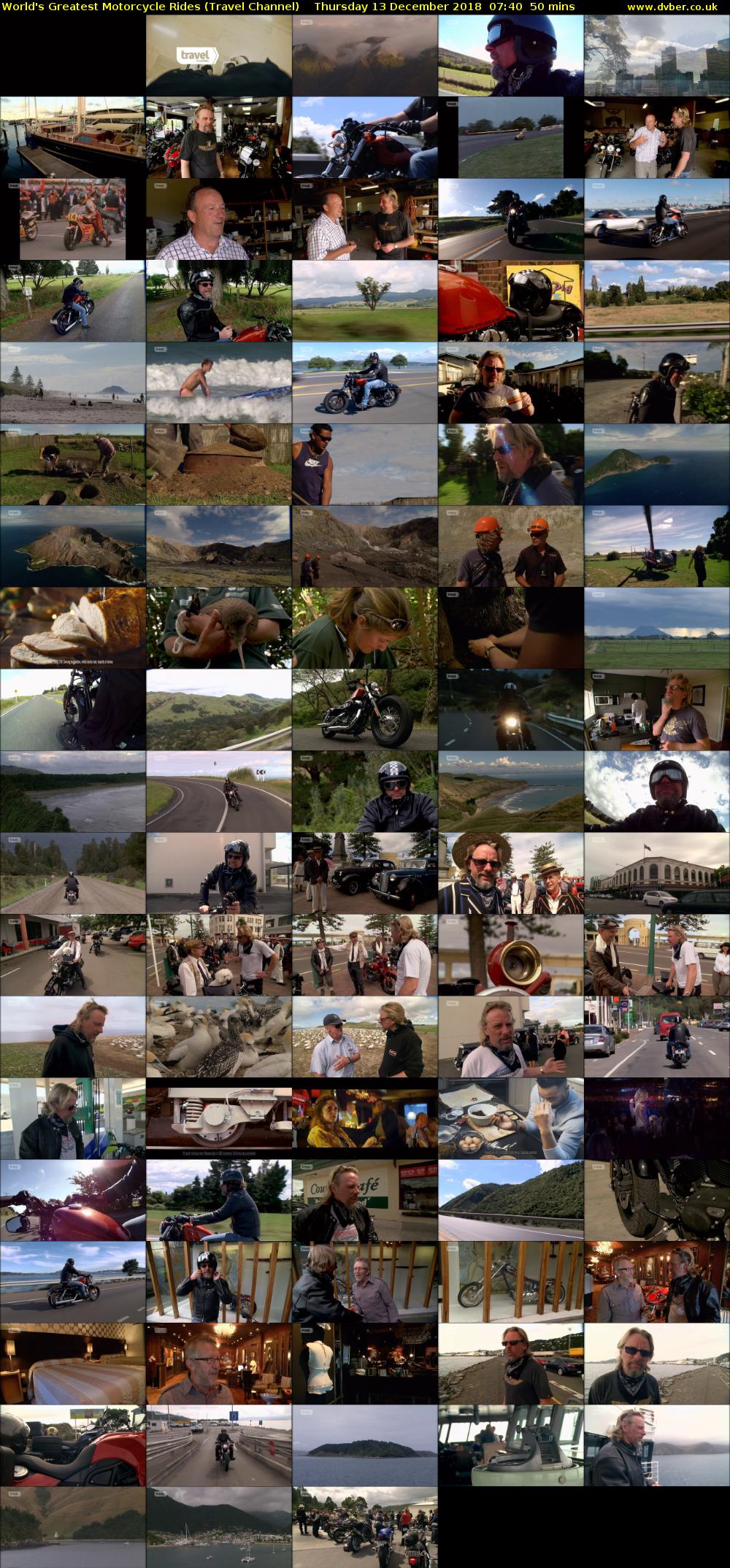 World's Greatest Motorcycle Rides (Travel Channel) Thursday 13 December 2018 07:40 - 08:30