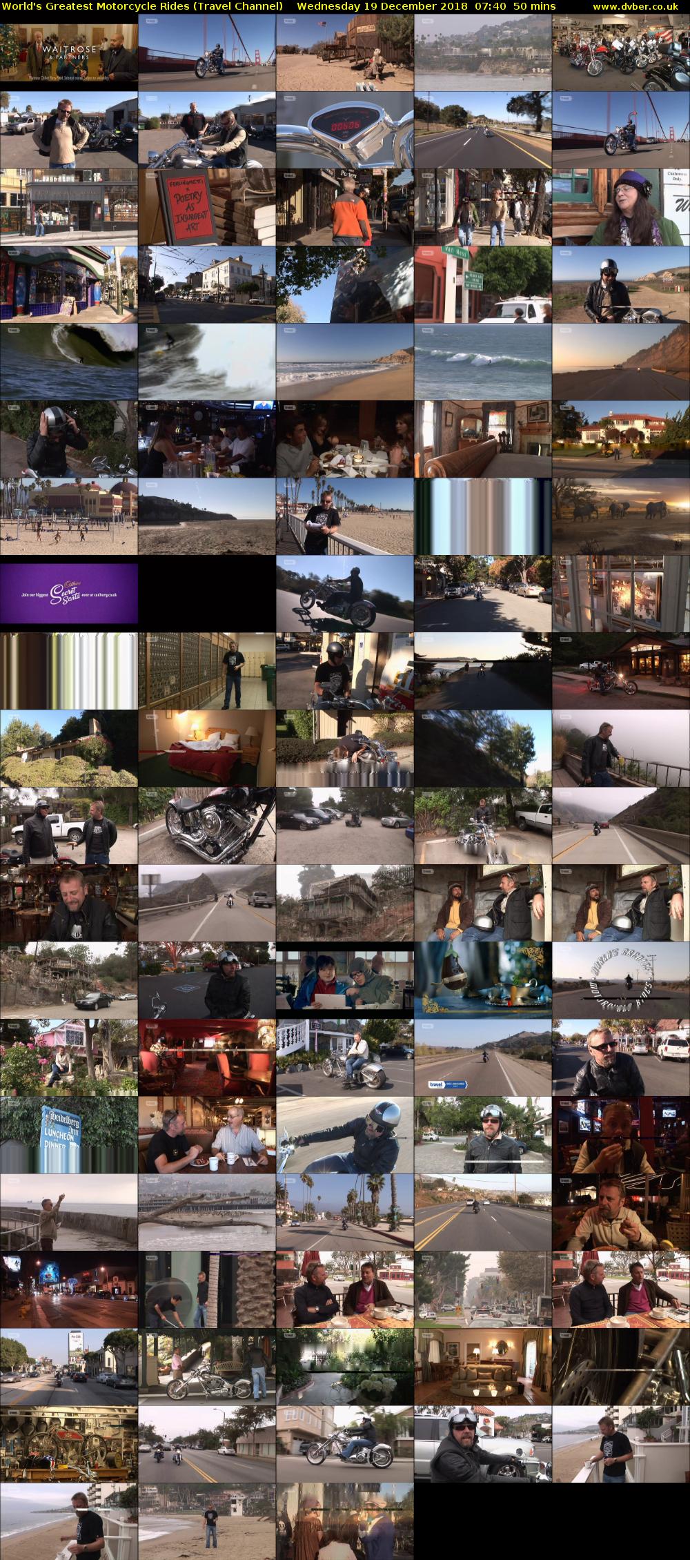 World's Greatest Motorcycle Rides (Travel Channel) Wednesday 19 December 2018 07:40 - 08:30