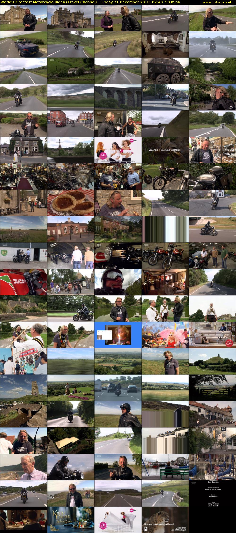 World's Greatest Motorcycle Rides (Travel Channel) Friday 21 December 2018 07:40 - 08:30