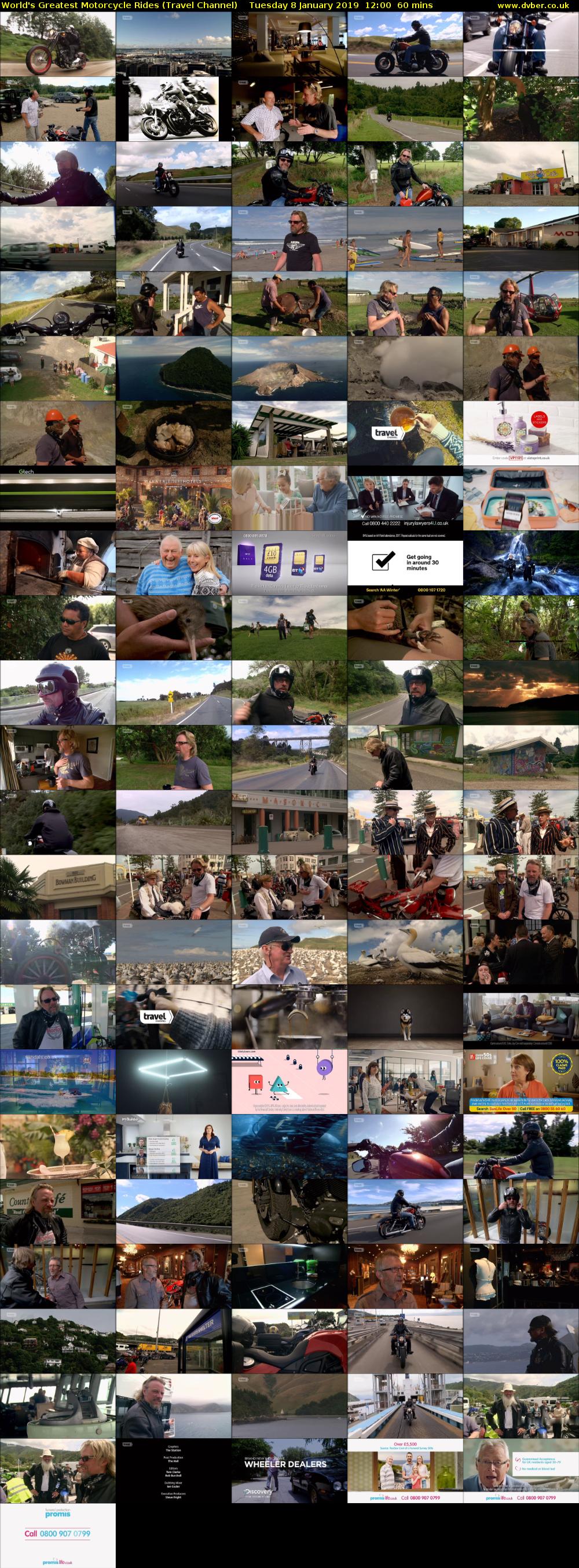 World's Greatest Motorcycle Rides (Travel Channel) Tuesday 8 January 2019 12:00 - 13:00