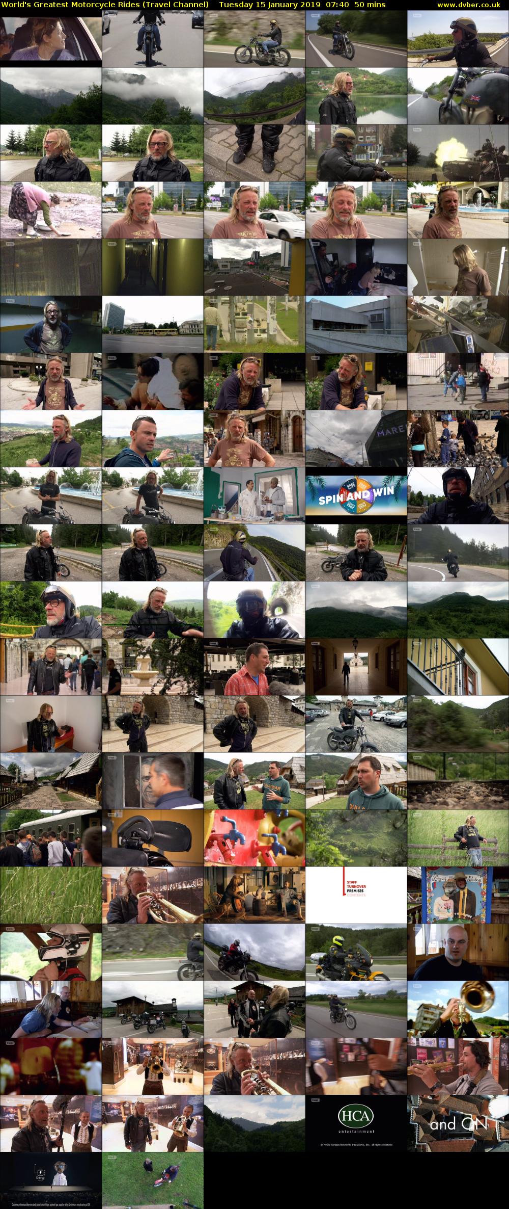 World's Greatest Motorcycle Rides (Travel Channel) Tuesday 15 January 2019 07:40 - 08:30