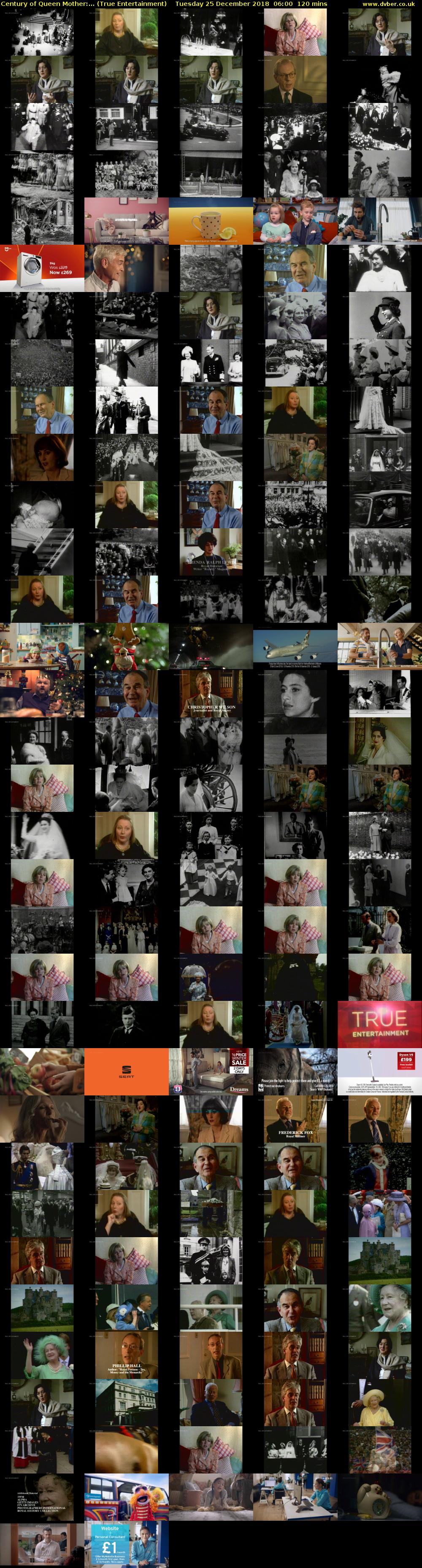 Century of Queen Mother:... (True Entertainment) Tuesday 25 December 2018 06:00 - 08:00