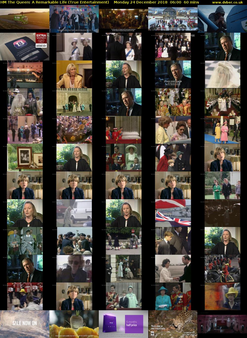 HM The Queen: A Remarkable Life (True Entertainment) Monday 24 December 2018 06:00 - 07:00