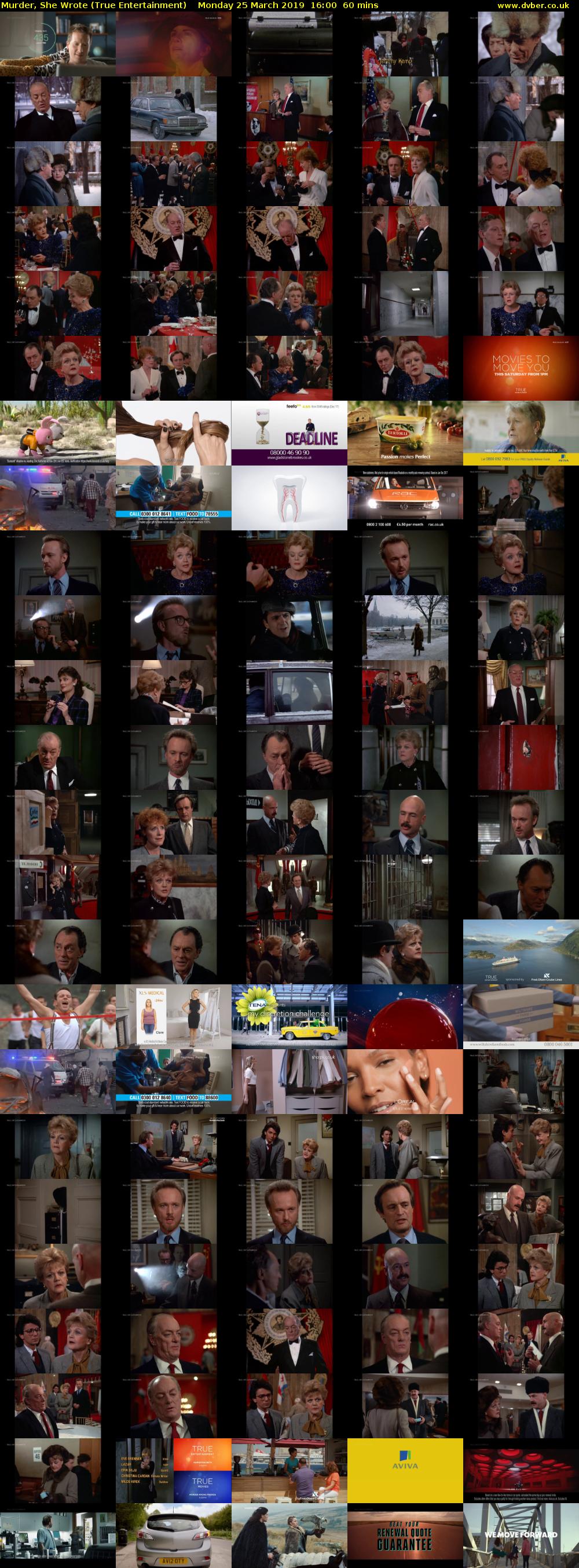 Murder, She Wrote (True Entertainment) Monday 25 March 2019 16:00 - 17:00