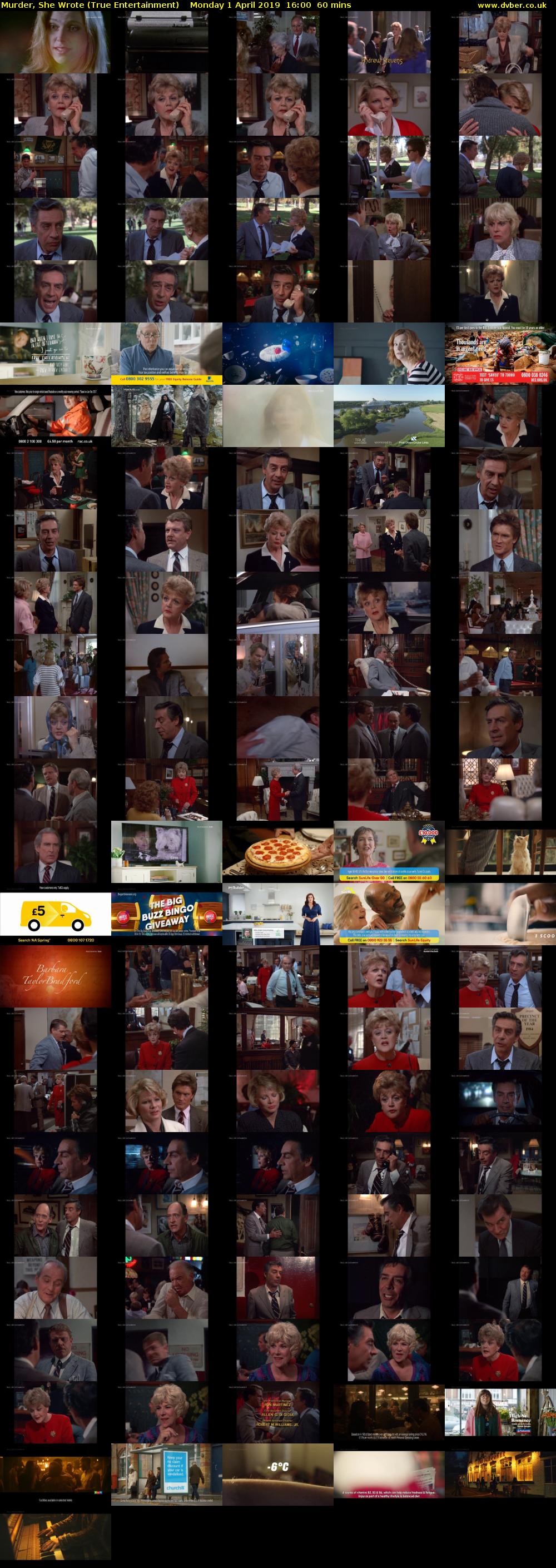 Murder, She Wrote (True Entertainment) Monday 1 April 2019 16:00 - 17:00