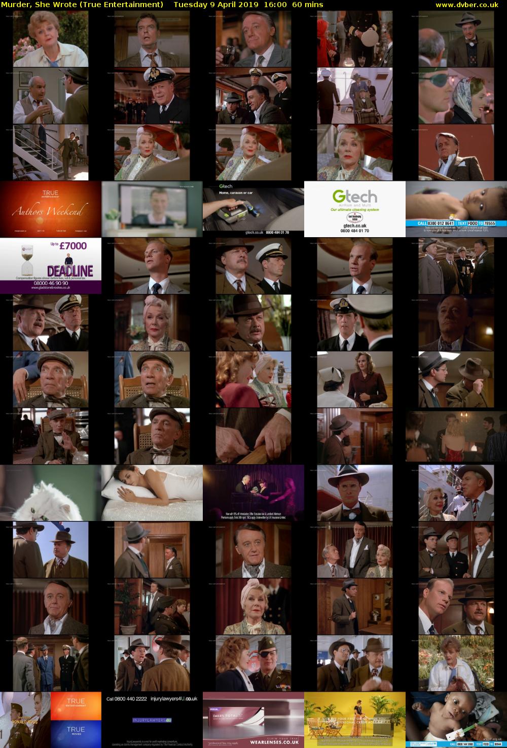 Murder, She Wrote (True Entertainment) Tuesday 9 April 2019 16:00 - 17:00