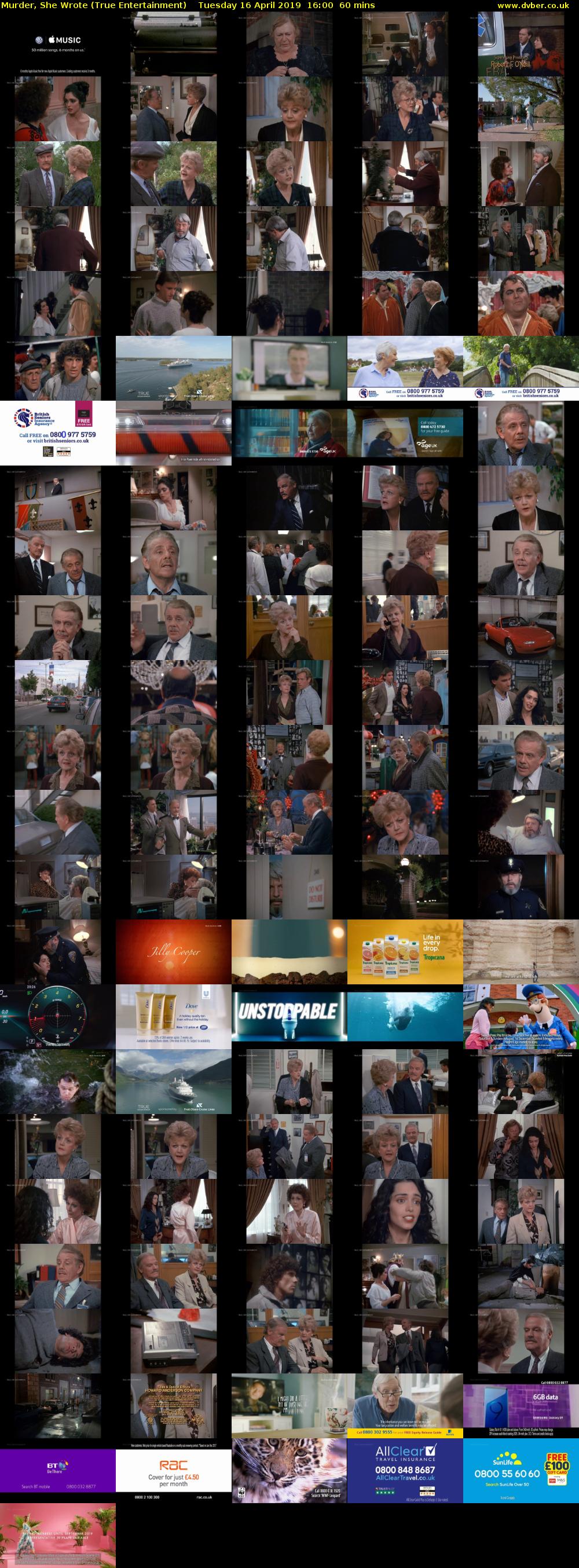 Murder, She Wrote (True Entertainment) Tuesday 16 April 2019 16:00 - 17:00