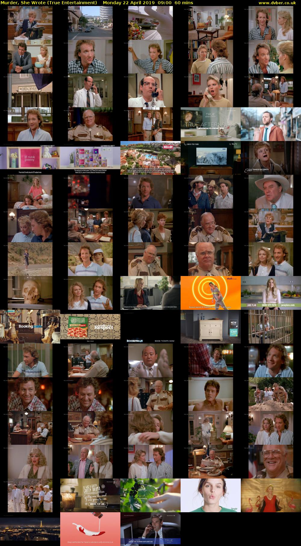 Murder, She Wrote (True Entertainment) Monday 22 April 2019 09:00 - 10:00