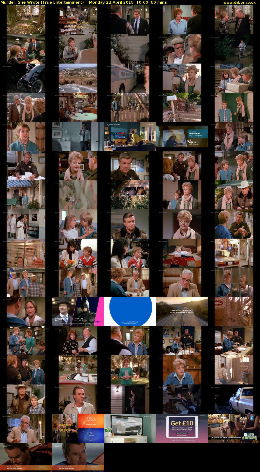 Murder, She Wrote (True Entertainment) Monday 22 April 2019 10:00 - 11:00